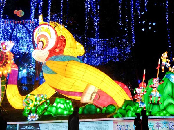 New Year Festival Lovely Monkey Chinese Lamp